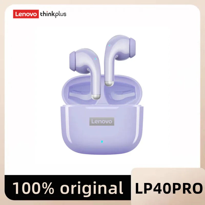 سماعات جديدة أصلية من Lenovo LP40 Pro TWS، سماعات أذن لاسلكية تعمل بتقنية البلوتوث، مصممة للرياضة مع خاصية تقليل الضوضاء، تحكم بالل