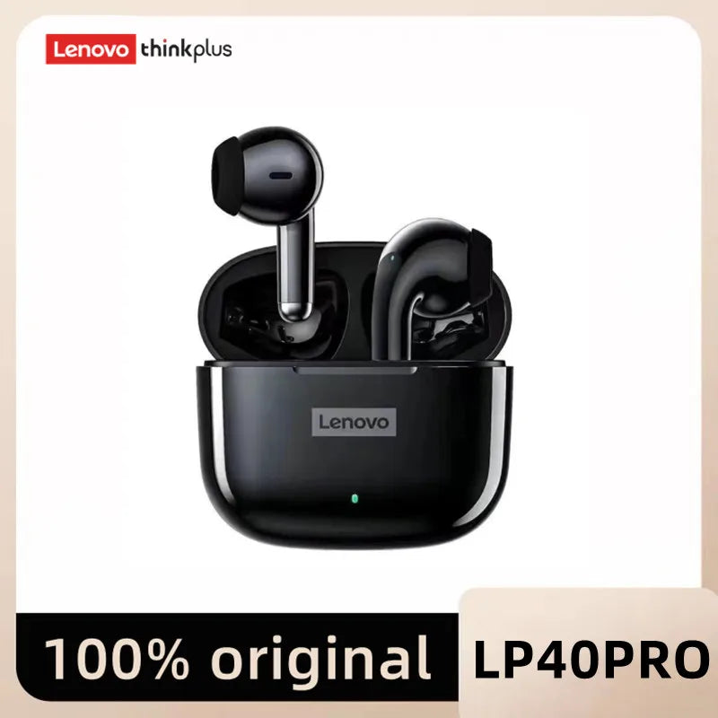 سماعات جديدة أصلية من Lenovo LP40 Pro TWS، سماعات أذن لاسلكية تعمل بتقنية البلوتوث، مصممة للرياضة مع خاصية تقليل الضوضاء، تحكم بالل